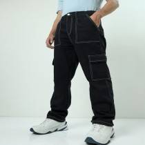 Mens Baggy Trackpant With Pockets (Black)