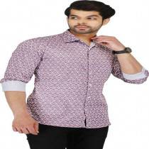 mens casual printed shirt (Dark purple)