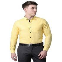 D-Fort Men's Slim Fit Formal  Shirt plain (Dert Yellow)