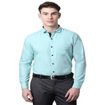 D-Fort Men's Slim Fit Formal  Shirt plain (Mint Green)