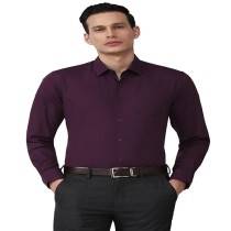 D-Fort Men's Slim Fit Formal  Shirt plain (Purple)
