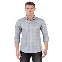 Men Casual Chex Shirts (Grey&white)