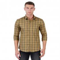 Men Casual Chex Shirts (Cream&Brown)