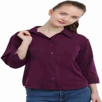 Girl's Full Sleeves Shirts (Mint Purple)