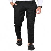 D-Fort Men's Regular Formal Trouser (Black)
